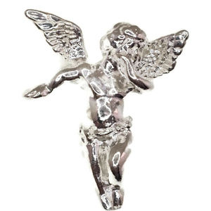 anti-tarnish silver pendant 3D boy angel